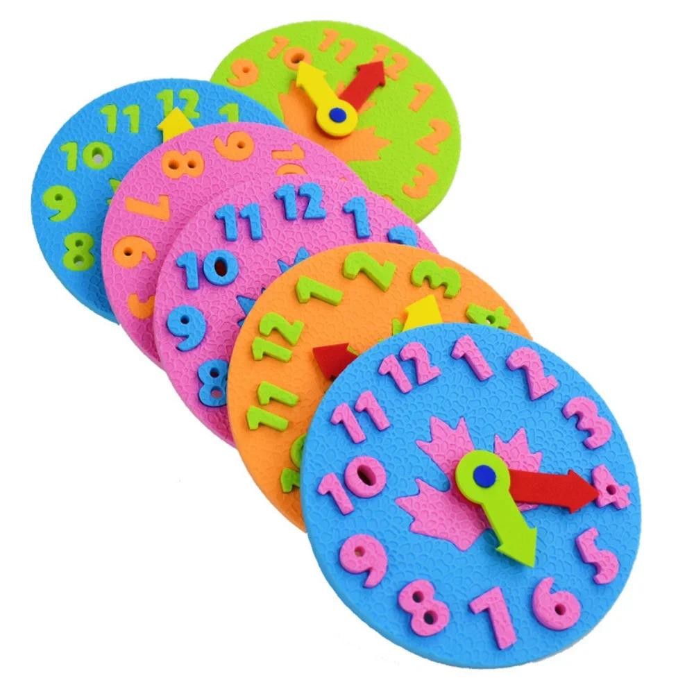 

Teaching Kindergarten Manual DIY EVA Clock Early Learning Education Puzzle Game Baby Kids Toys Montessori Teaching Aids Math Toy