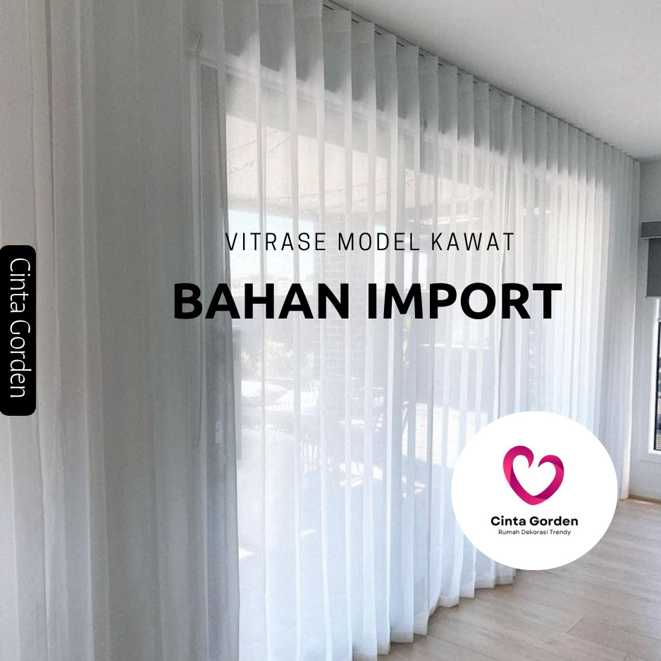 Vitrase Gorden Putih Polos Premium | Vitrase Tirai Gorden | Vitrase Siang Serat Silver dan Gold