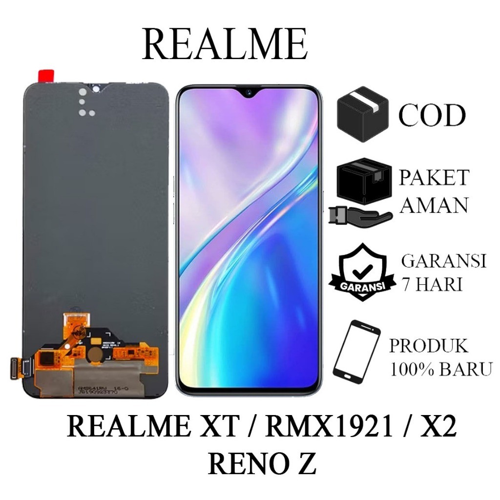 ORIGINAL LCD TOUCHSCREEN FINGERPRINT ON REALME XT / RMX1921 / X2 / RENO Z