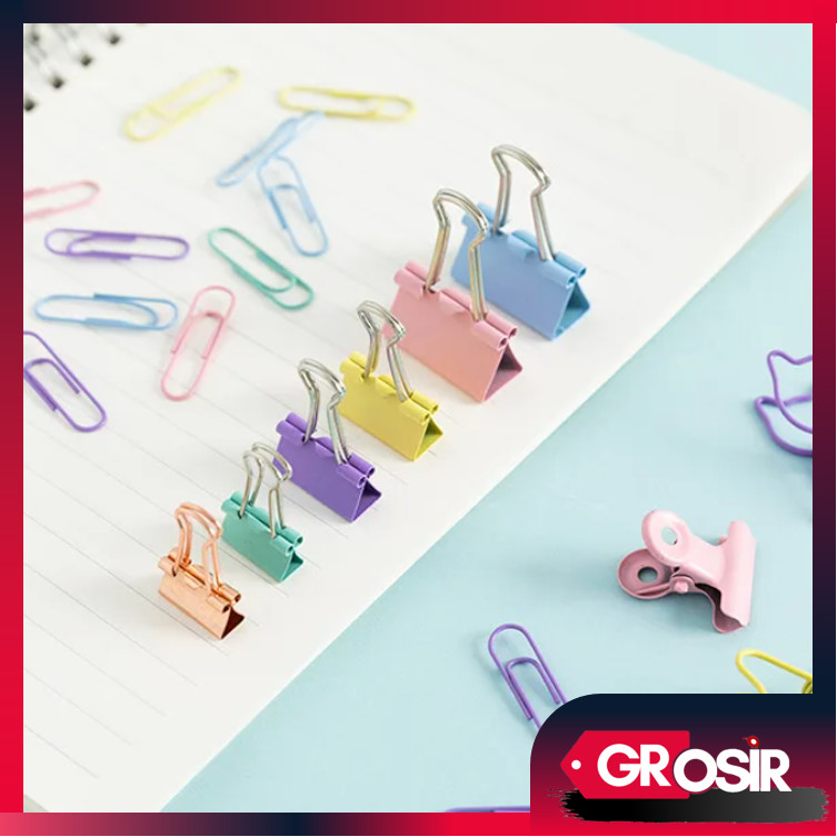 

Grosir - S6244 Klip Penjepit Kertas File / 20 PCS Paper Clip Warna Pastel / Stationery Set Penjepit Klip Blinder / Paper Clip Polos