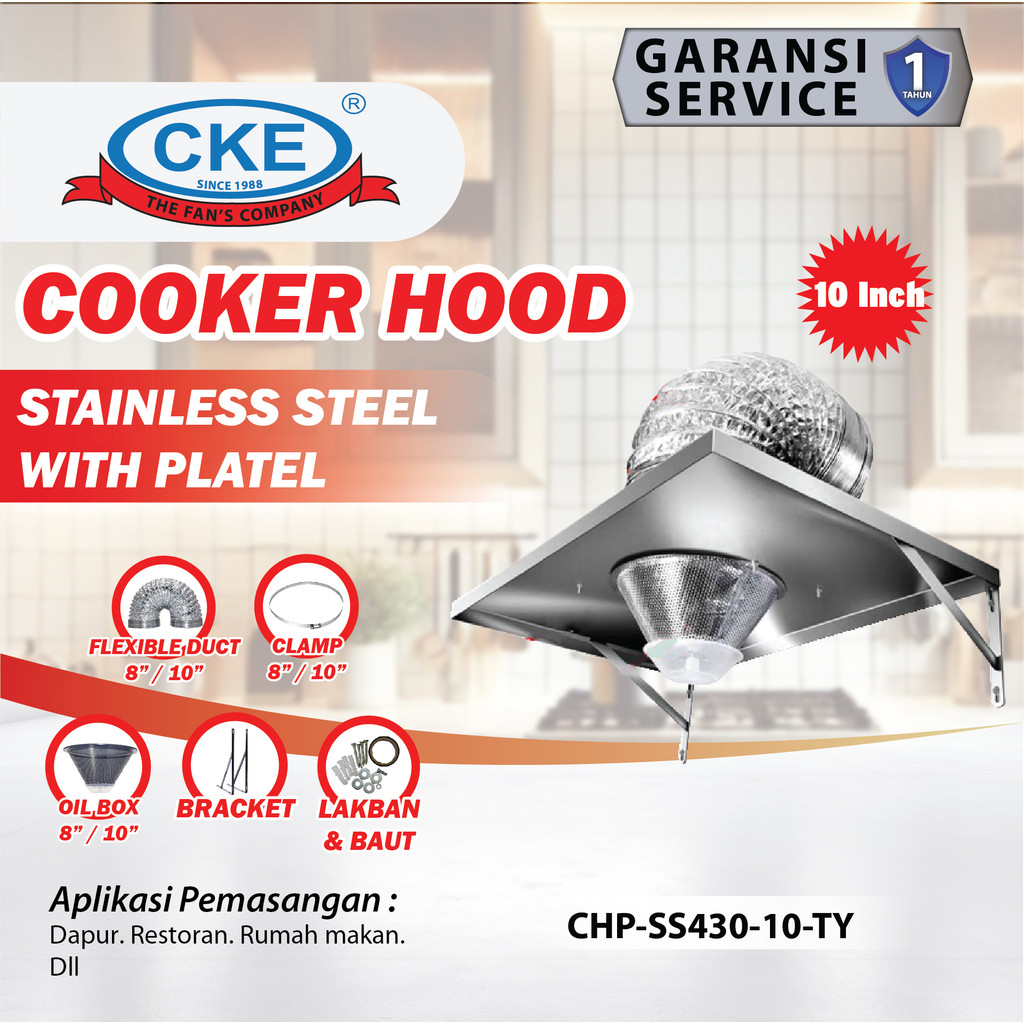 Kitchen Exhaust Fan Cooker Hood Kompor Stainless Steel Penyedot Asap 8 10 Inch Kipas Sedot Hisap Asa