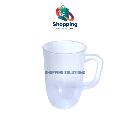 Gelas Gagang Plastik Putih Transparan 400ml