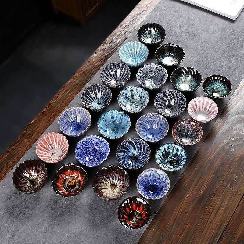 UQ Cangkir Teh Cina Chinese Tea Cup Bahan Keramik Motif Estetik KL6003