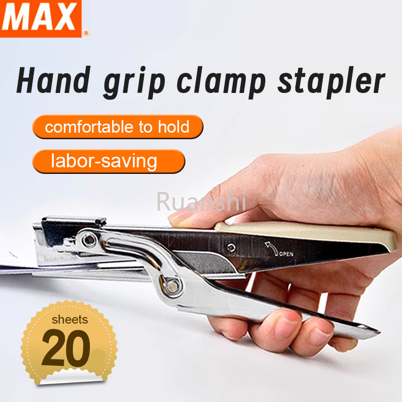 

Japan MAX imported clamp stapler pin 20 pages labor saving HP-10 hand-held multi-purpose stapler staple machine office binding