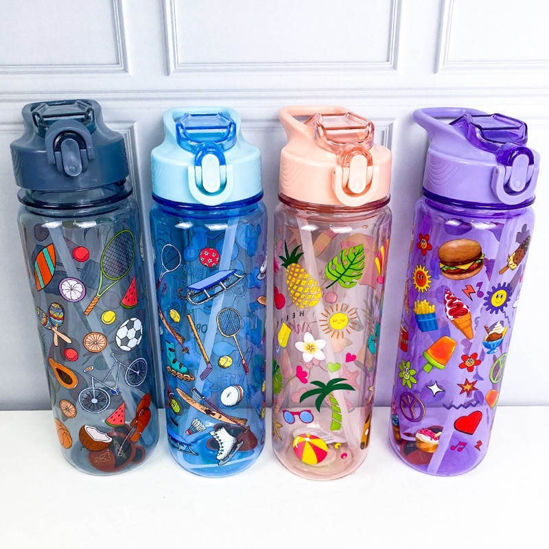 (wk acc) botol 329 / botol minum HX 329 / botol minum 1 liter / botol Minum 1 Liter Bening Motif / B