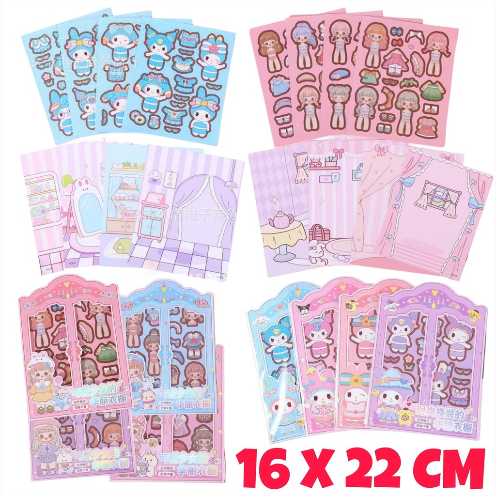 

SX591 Buku Sticker Doll Up Lemari Baju Make Up Fashion Cewek Perempuan Bongkar Pasang Activity Anak Make Up Playhouse