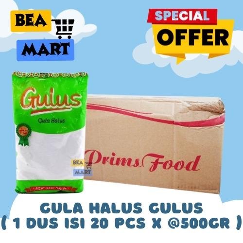 

[ INSTANT ONLY ] GULUS Gula Halus 500gr 1 Dus Isi 20 Pcs | Tepung Gula Putih Manis Murah / Gula Tabur Donat Kue 500 gr 1/2kg Sugar Tebu
