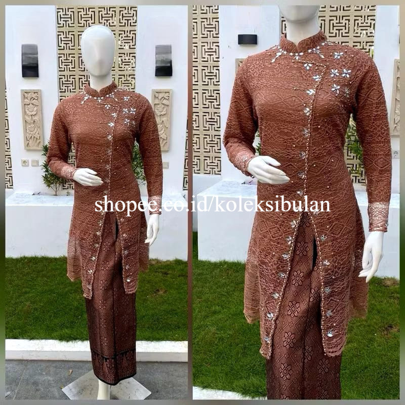 Bulan.co | Set Kebaya Brokat Nagita | Kebaya Modern | Kebaya Ibu Besan |