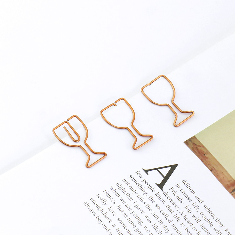 

Wine Cup Modeling Paper Clip Rose Gold Cute Metal Paper Clip Paperclip Metal Clip Paper Clips Decorative Cute Paper Clips