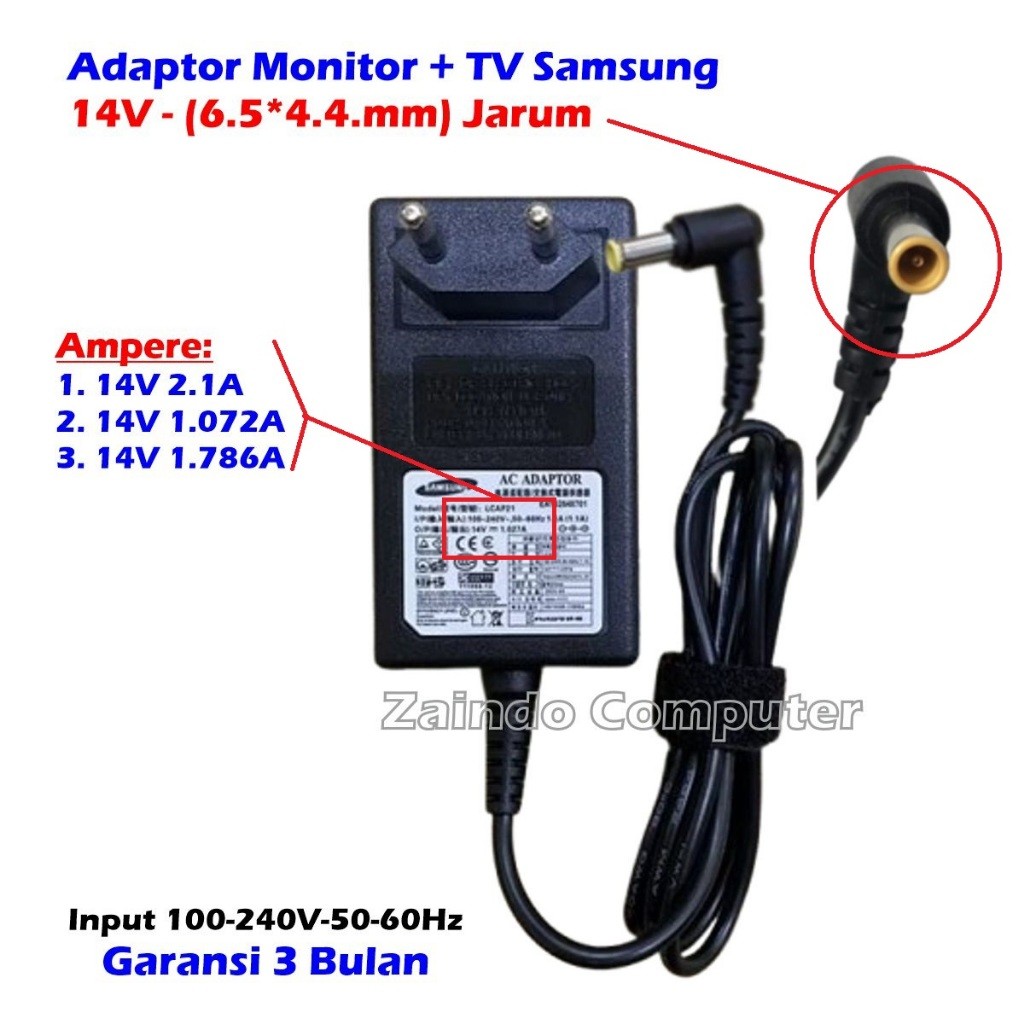 ADAPTOR MONITOR SAMSUNG 14V 2.1A ADAPTOR MONITOR SAMSUNG 14V 1.072A ADAPTOR MONITOR SAMSUNG 14V 1.78