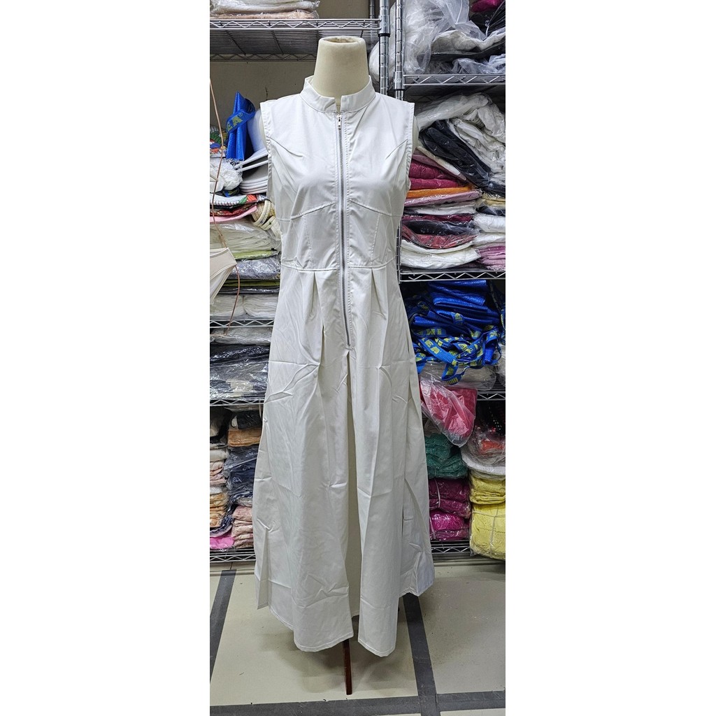 front zipper casual long dress woman premium / korean summer dress  / dress pantai wanita / casual d