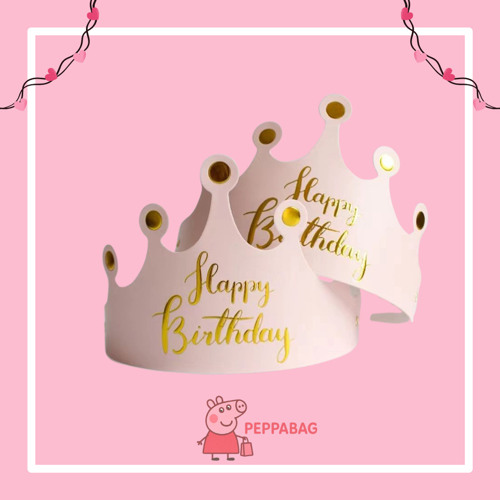 Topi Ulang Tahun Mahkota / Topi Ultah Mahkota / Topi Mahkota Ulang Tahun / Topi Mahkota Kertas - ES0