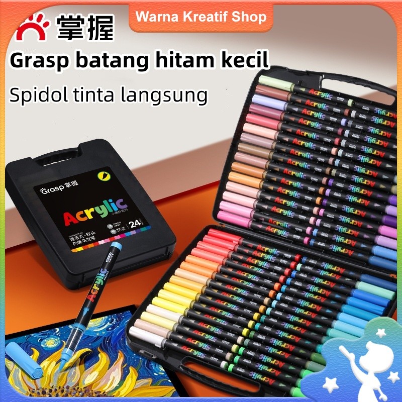 

Grasp Spidol Akrylik Langsung 60 Warna, Ujung Lembut, untuk Siswa dan Seniman, Bisa Dicuci Marker