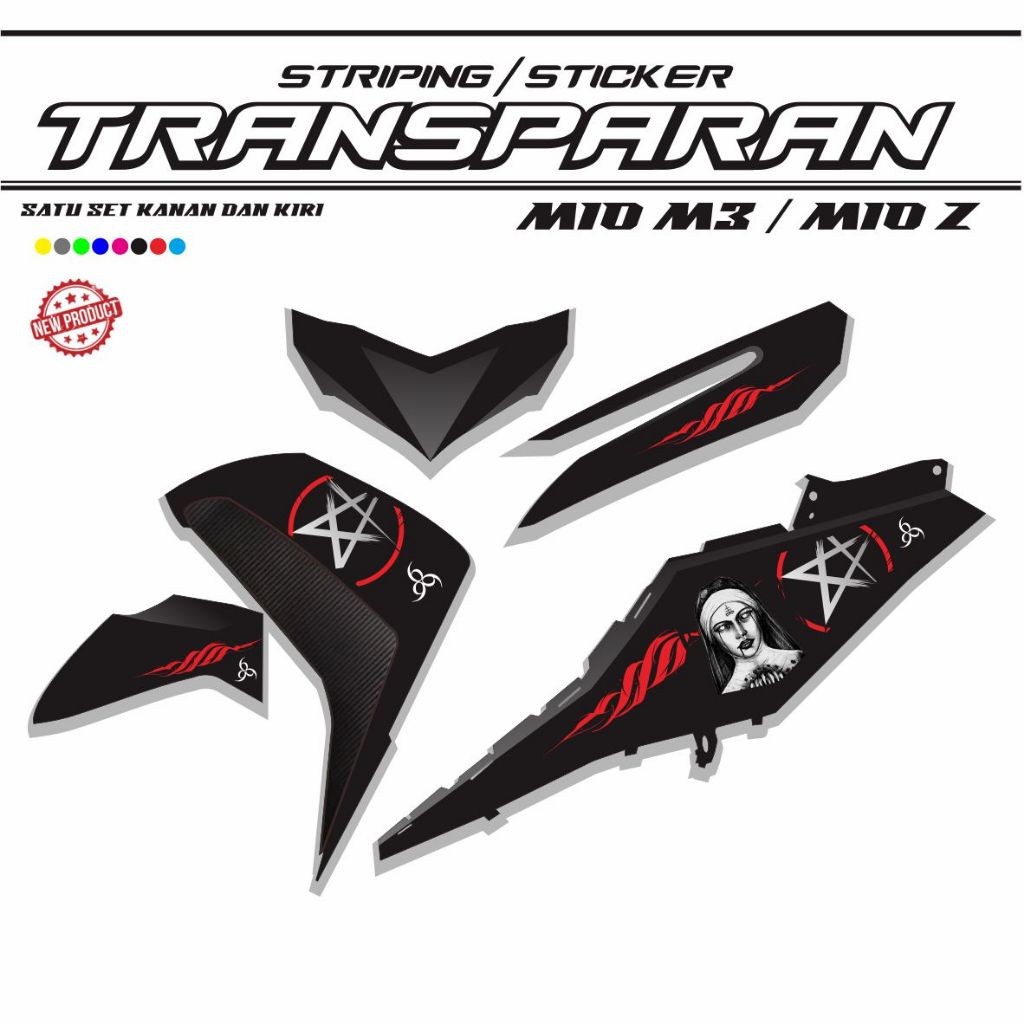 TRANSPARAN STIKER MIO M3 125/ STRIPING KEREN MOTOR MIO Z STIKER BAHAN TRANSPARAN