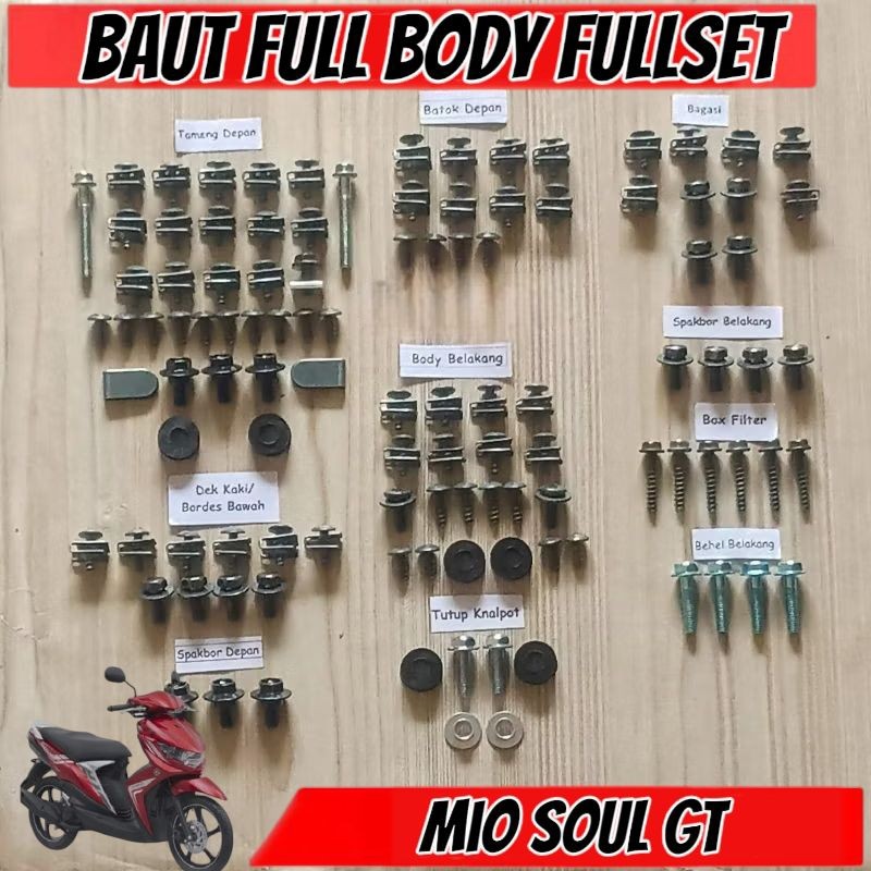 COD Baut Full Set Cover Body Bodi Yamaha Mio Soul GT 115 / Baut Full Body Mio soul gt 115