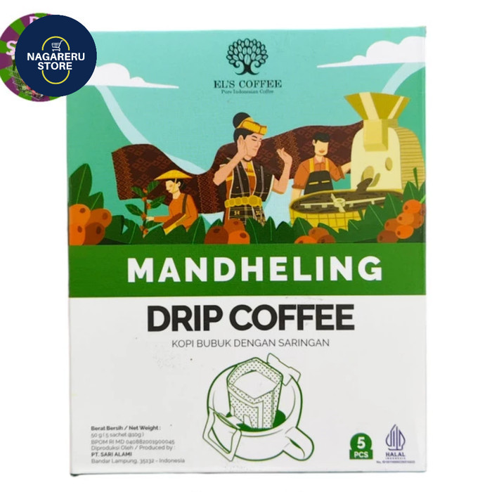 

El's coffee mandheling drip coffee (kopi bubuk dengan saringan 50 gr (10 x 5 sachet)