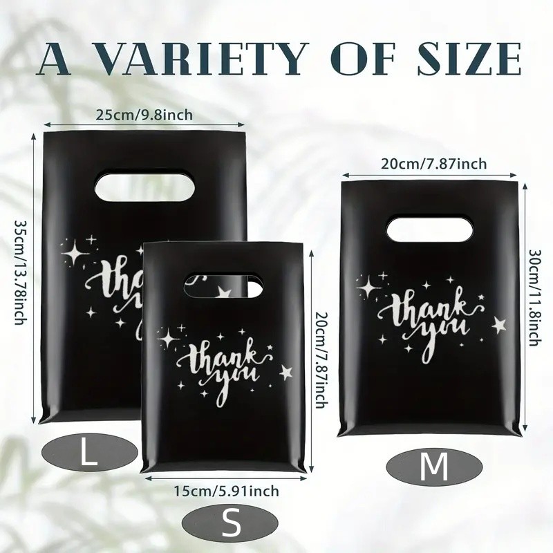 

50/100pcs various sizes reinforced plastic gift bag, multi-functional pearlescent tote bag for wedding, birthday, bridal gift