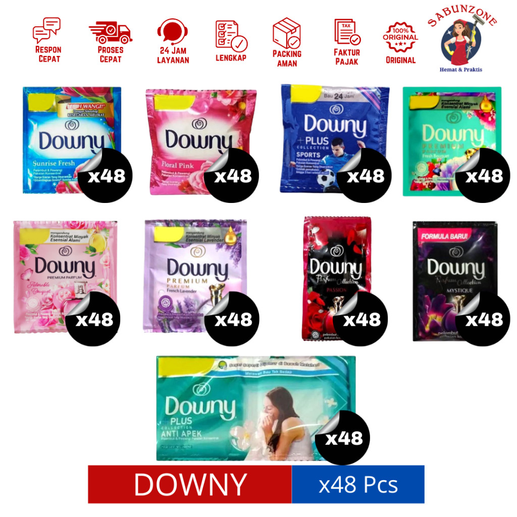 Pewangi & Pelembut Pakaian Downy Sunrise Fresh  Floral Pink  Sports Fresh  Fresh Bouquet  Adorable B