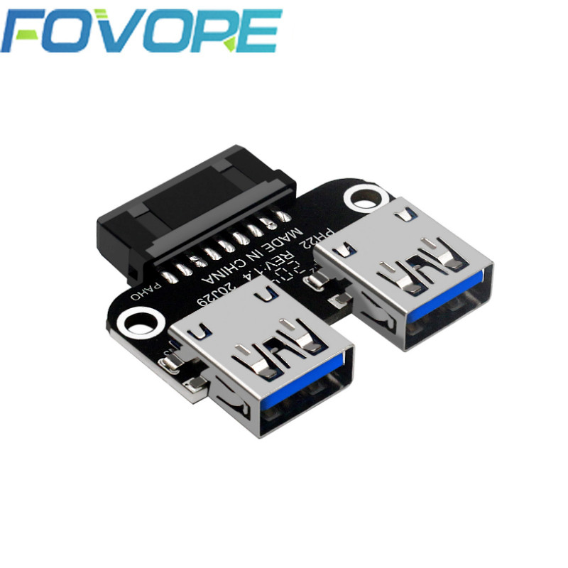USB 3.0 Motherboard Adapter USB 3.0 19 20 Pin Female to Dual USB 3.0 Female Converter Strong Anti-In