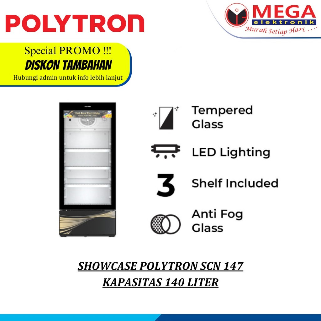 SHOWCASE POLYTRON SCN 147 KAPASITAS 140 LITER