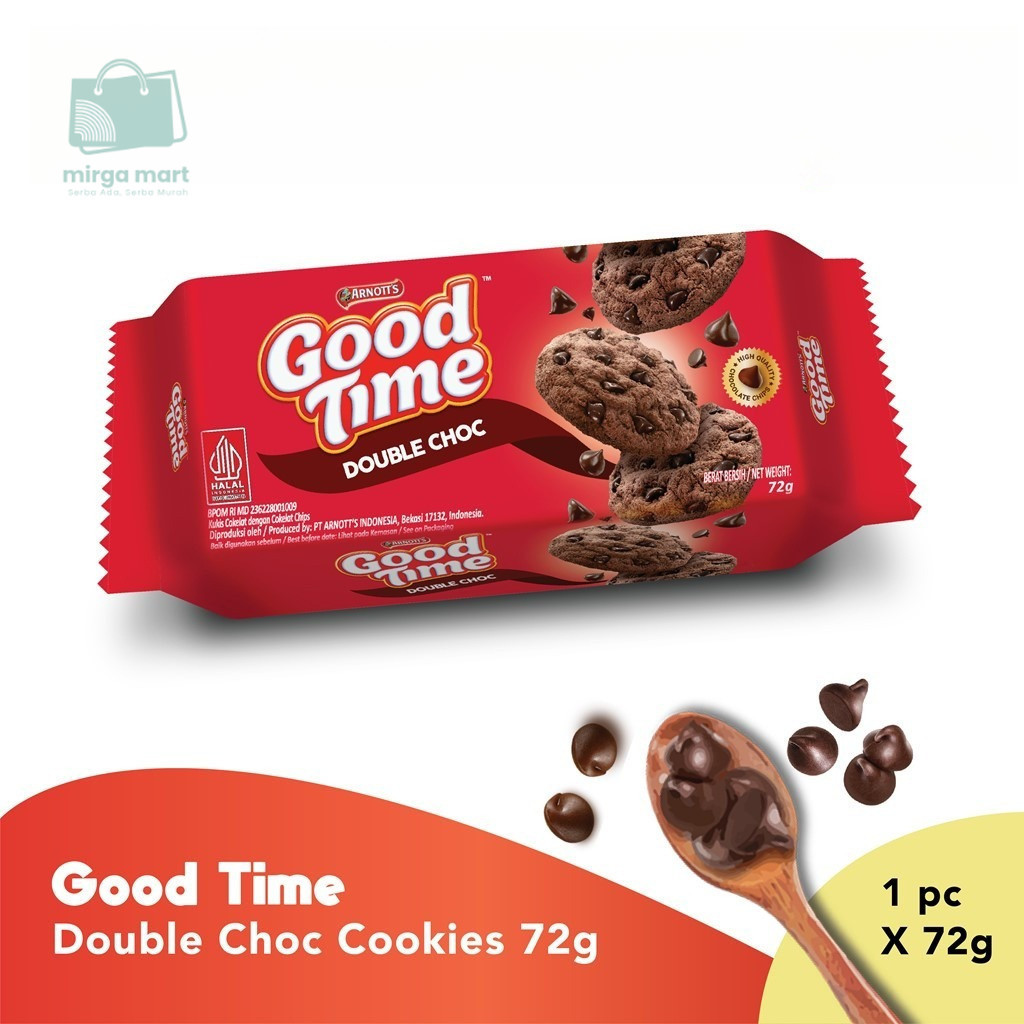 

Good Time Double Choc Chocochips Cookies 72gr mirga mart