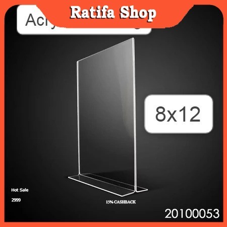 

AKRILIK NOMOR MEJA/TENT CARD/TEMPAT BROSUR UK 8X12 CM