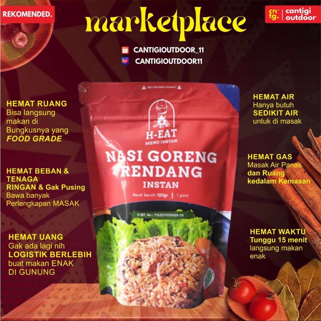 

[CoD] MAKANAN SIAP SAJI HIKING CAMPING H EAT BACPACKING || NASI GORENG RENDANG Nasi Instan XX!