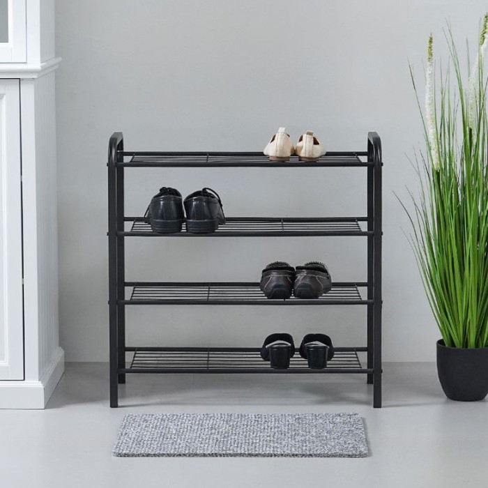Rak Sepatu Besi 4 Susun INFORMA Rak Penyimpanan Sepatu Sandal