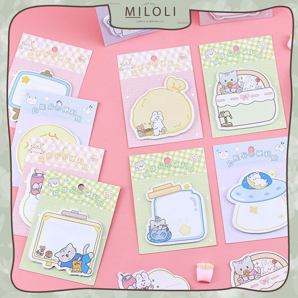 

[MILOLI] 20Lembar CARTOON SHAPED STICKY NOTES Memo Note Paper Notepad - C0071