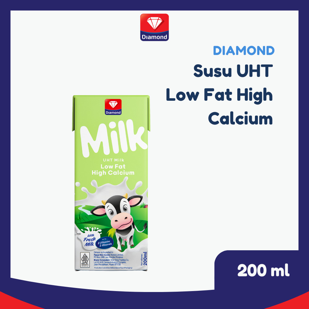

Diamond Milk Susu UHT Low Fat High Calcium 200 ML
