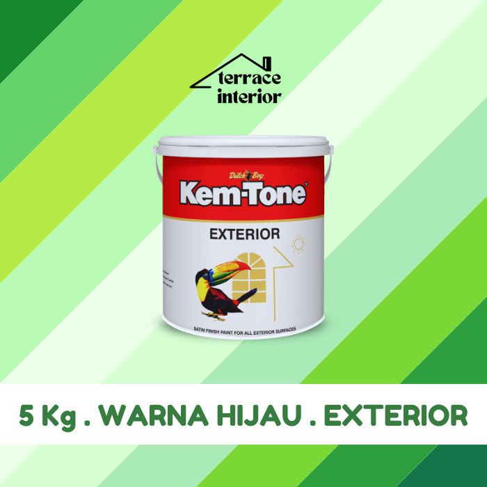 Cat Tembok Kemtone Exterior Warna Hijau 5 Kg