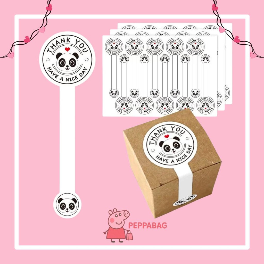 

Sticker Panjang Segel Makanan Cake Stiker Thank You 100Pcs - ES0410
