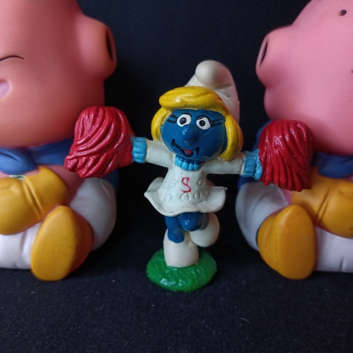 smurfette cheerleader schleich figure ori loose HK ver smurfin