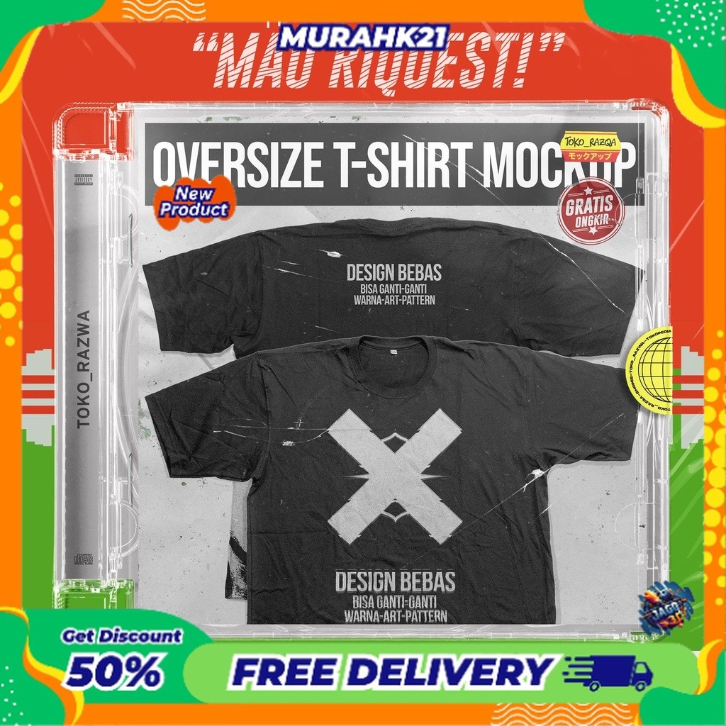 Oversize T-shirt Mockup + Folded Mockup - 140323 NEW MOCKUP