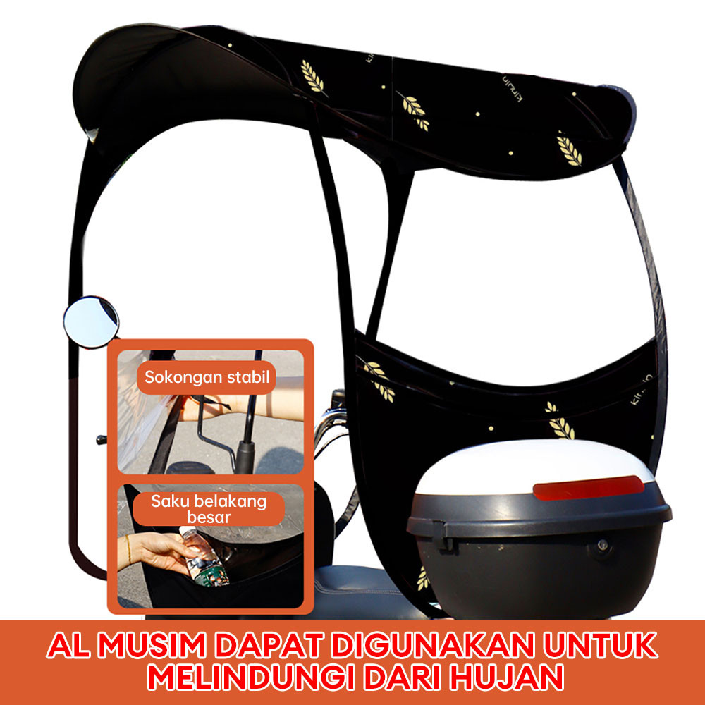 D3W! Payung sepeda motor payung motor anti hujan dan panas & UV Motor atap hujan kanopi sepeda motor