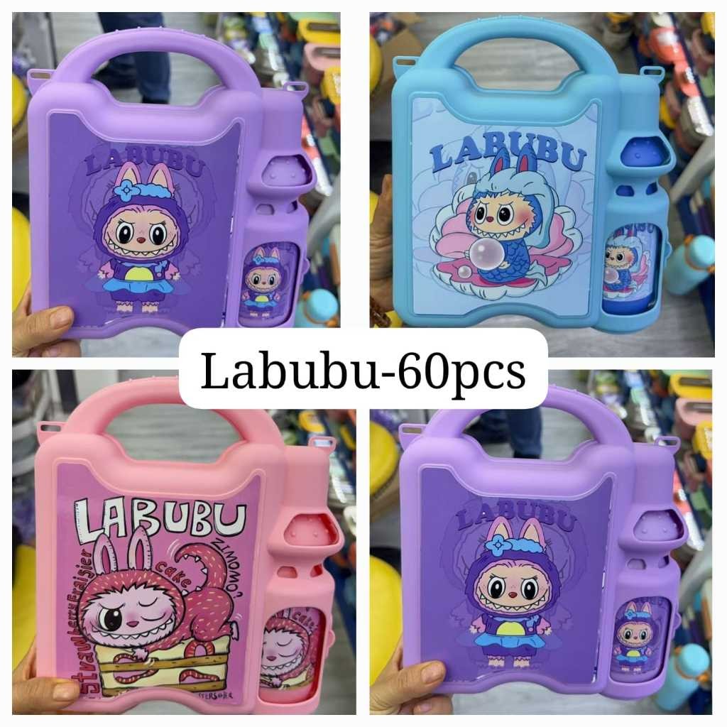 (KS) Kotak Makan Lunch Box Set Botol Minum Karakter Labubu Lucu
