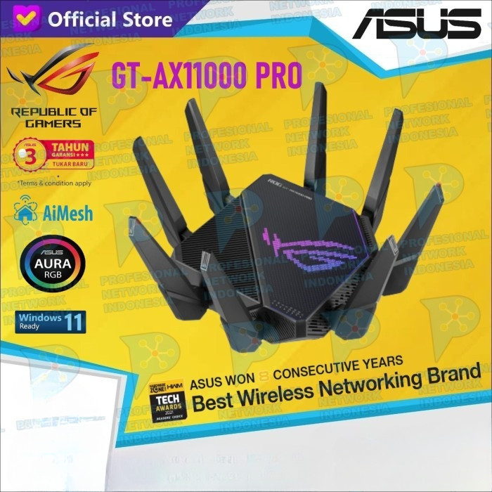 ASUS ROG Rapture GT-AX11000 PRO Tri-Band WiFi 6 gaming router AX11000