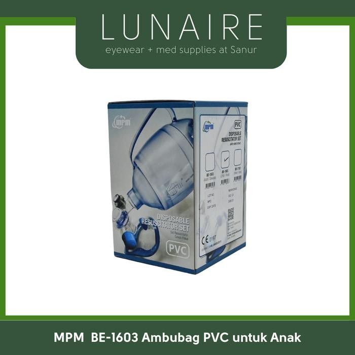 Ambubag + Guedel Mayo Sungkup PVC Lengkap dengan MPM Rescucitator - Anak