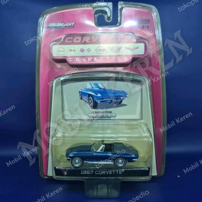 pee99 Diecast Greenlight Corvette Collection 1967 Corvette Blue Ban Karet