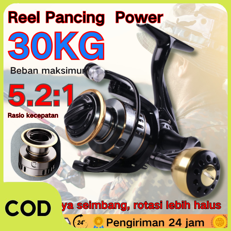 【COD】Reel Pancing Asli Besi Fishing Reel HE3000 -4000 / Reel Pancing Murah Kuat Power Handle/ Reel P