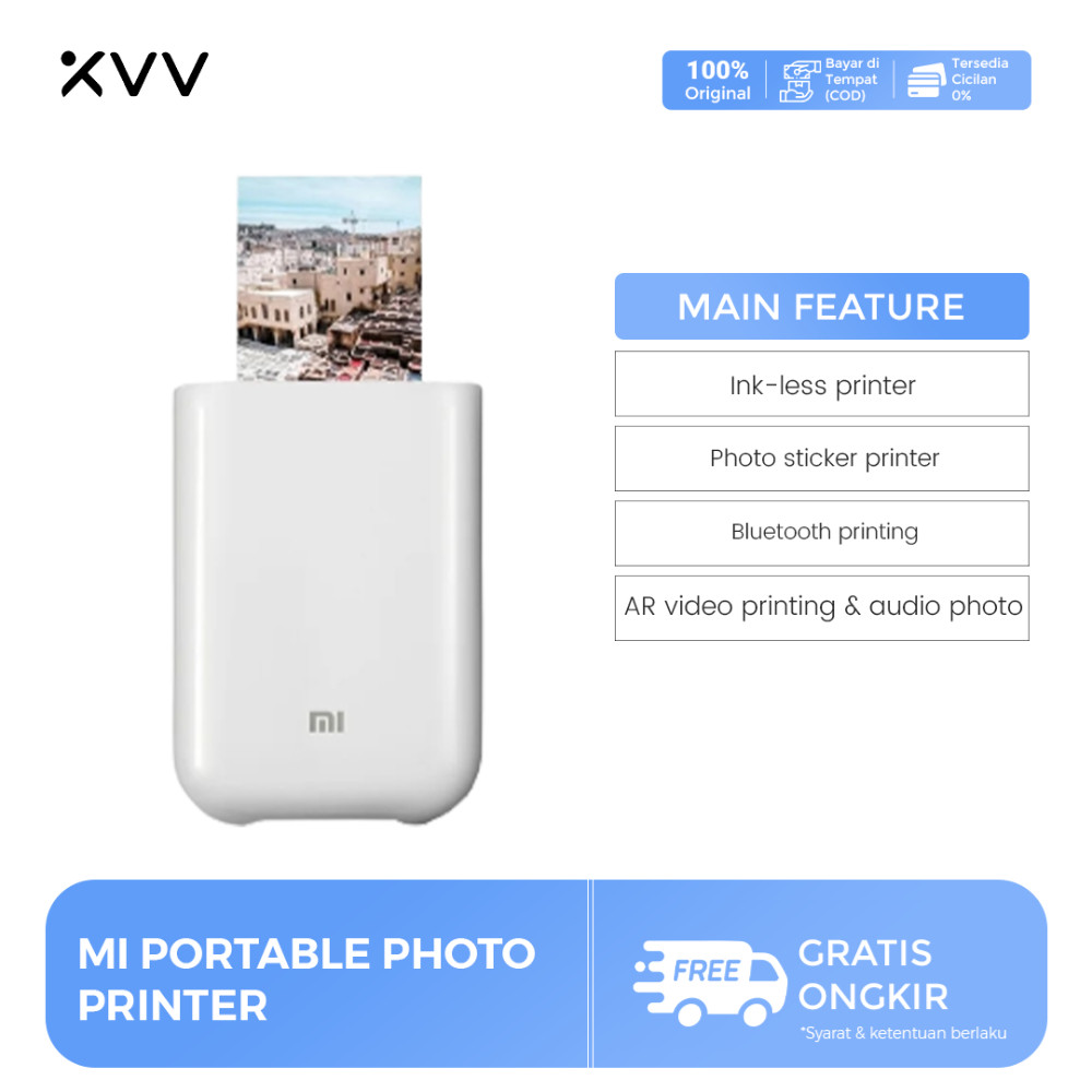 

Mijia Portable Photo AR Printer 300dpi Pocket Mini Bluetooth Pocket Printer with Print Paper