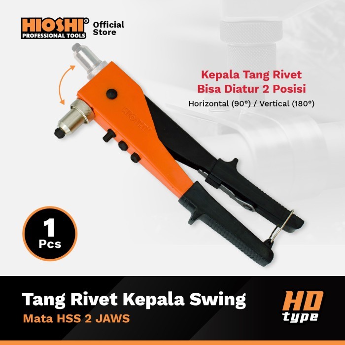 HIOSHI /HTR012/Tang Rivet/Ripet/Hand Riveter/Blister/11.5 Inch/Kepala Swing - HD