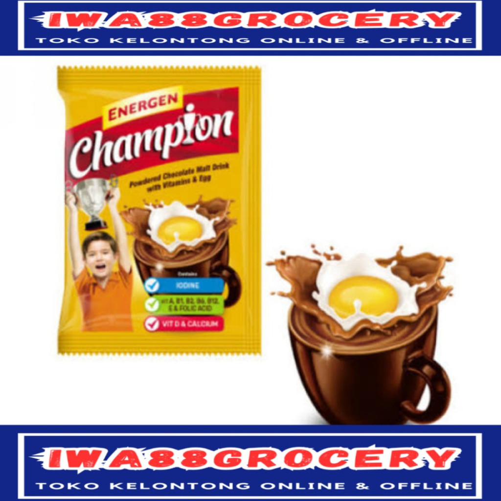 

Champion by energen 4 in 1 minuman susu cokelat bubuk sachet