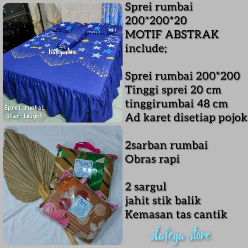 HIGH DEMAND SPREI RUMBAI 200X200  abstrak// SPREI RUMBAI 200*200 bola ///SPREI RUMBAI 200*200 BATIK