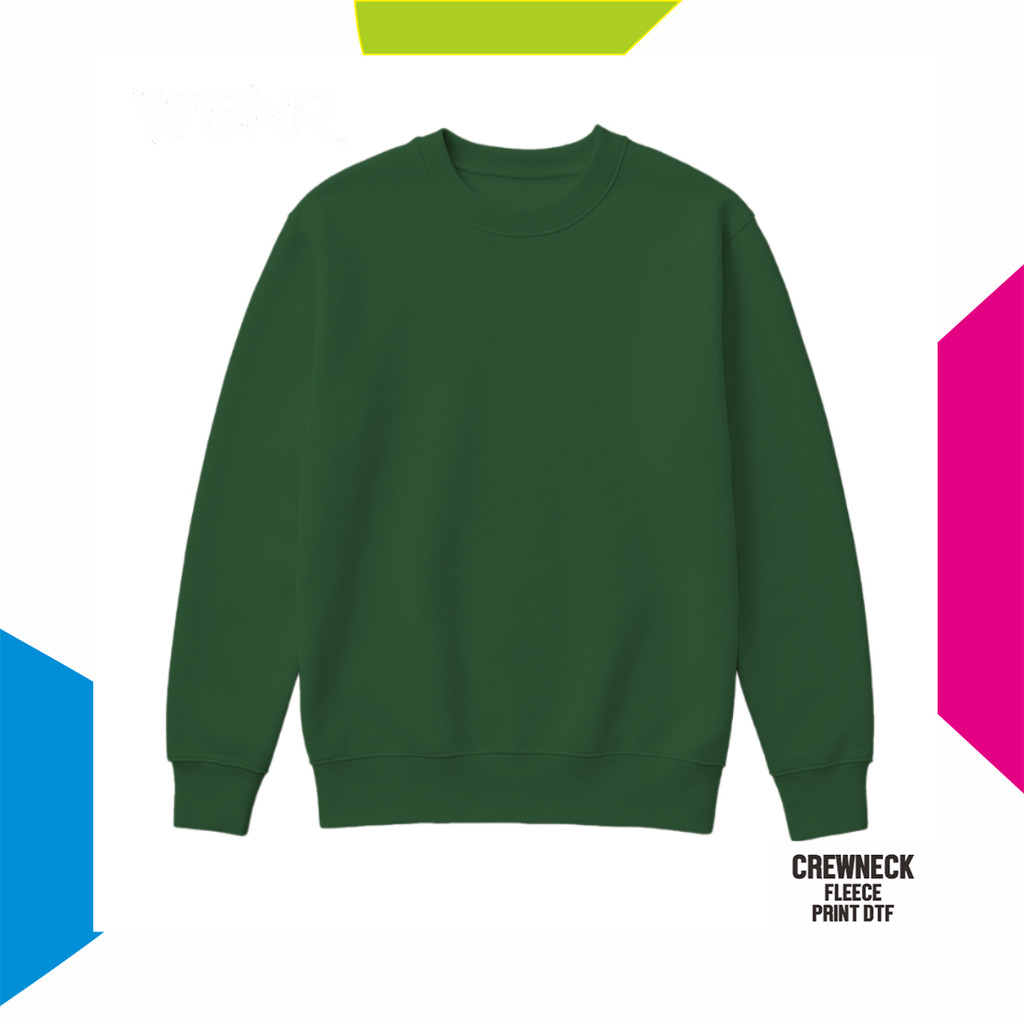 Crewneck Polos Casual Nyaman untuk Harian Warna Hijau Tua