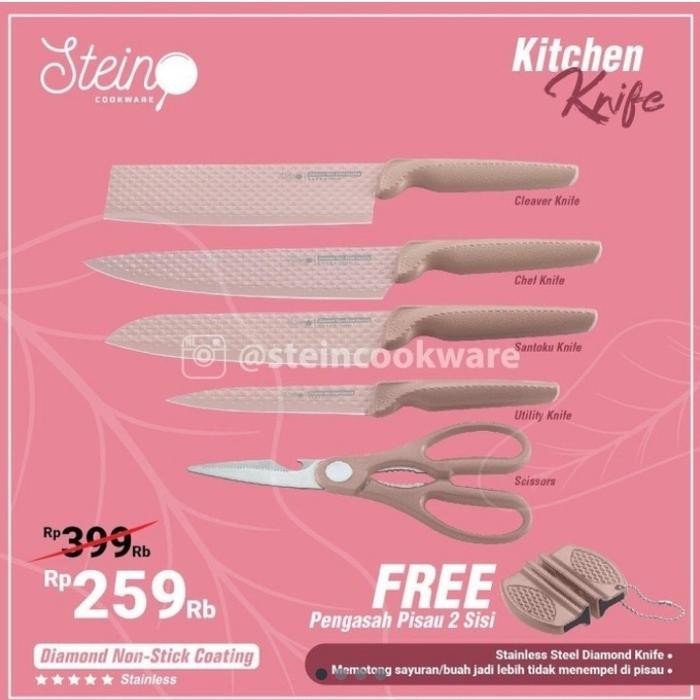 Stein Cookware Steincookware Knife set - Pink