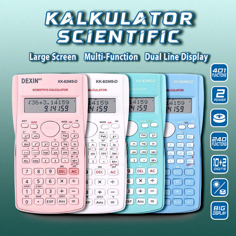 

Kalkulator Function Scientific Dexin 240 Fungsi Kalkulasi 4 Warna 1700 Kalkulator Ilmiah