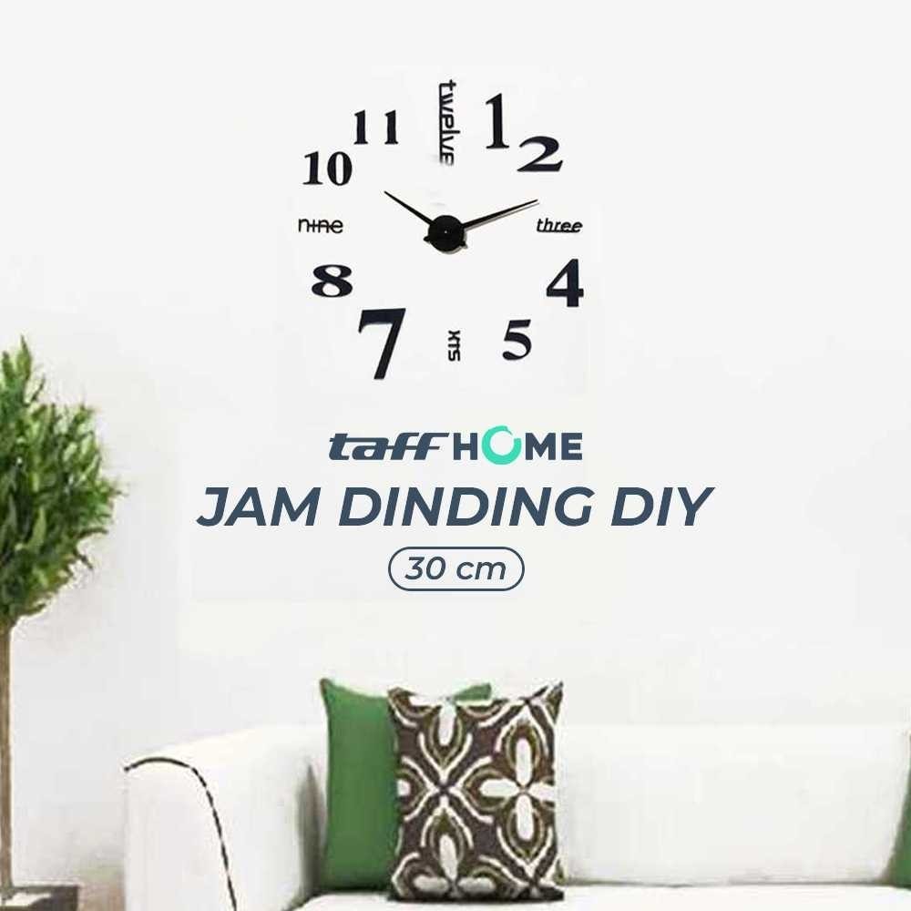 TaffHOME Jam 3D Stiker Tempel Dinding Besar Raksasa Dekorasi Rumah 30cm / Jam Dinding Besar 3D DIY D
