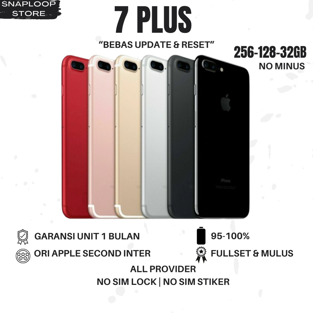 iphone normal 7 plus second no minus 256gb 128gb 32gb original 100% fullset mulus like new murah hp 