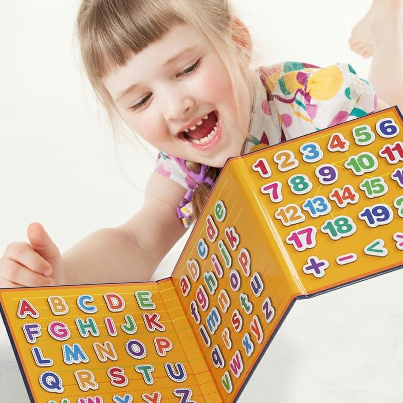 Geant9Sd Puzzle Buku Magnetic Abc Besar Dan Kecil Serta Angka 1